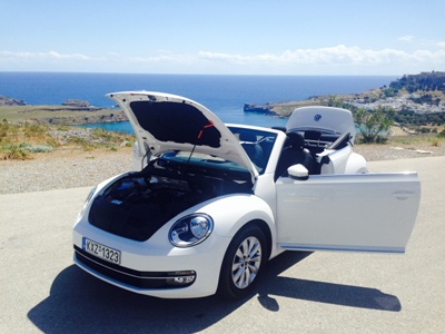 Vw Beetle Cabrio rent a car rhodes georgecars