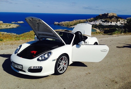 Porsche Boxster S rent a car rhodes george cars